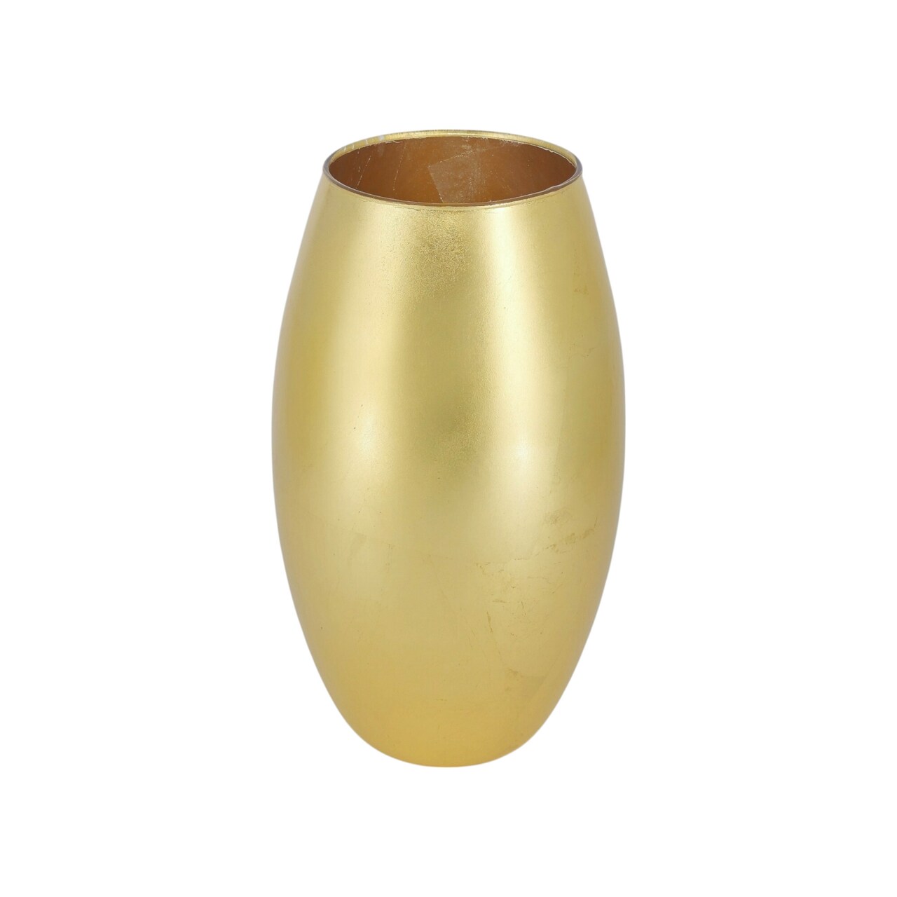 Gilded Smooth Oval Shape Glass Vase Ideal Use for Weddings Receptions or Home Decor
